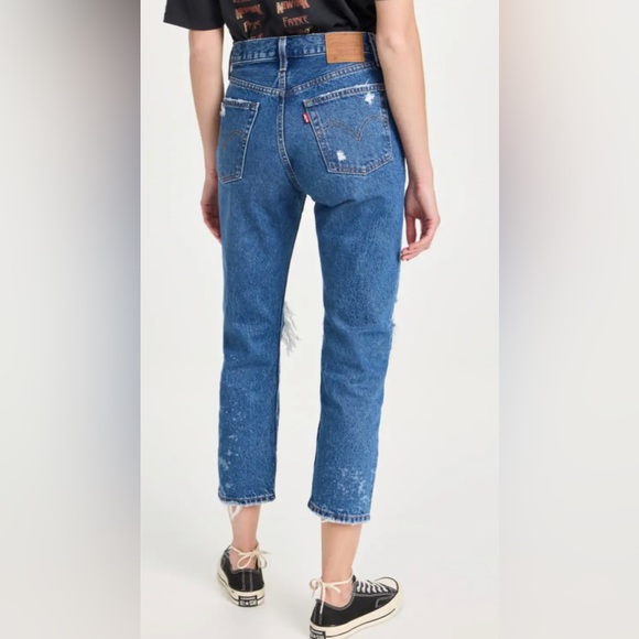 NWT Levi’s 501 Original Cropped Jeans in Athens Ranks Rigid Cotton - Picture 2 of 14